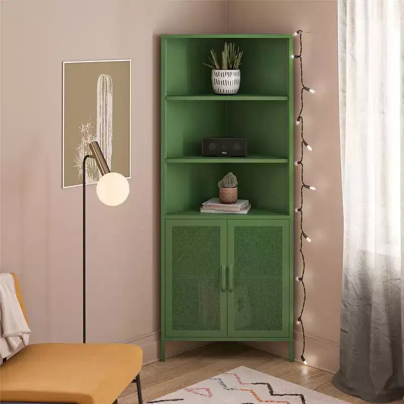Armario esquinero de almacenamiento con 2 puertas
