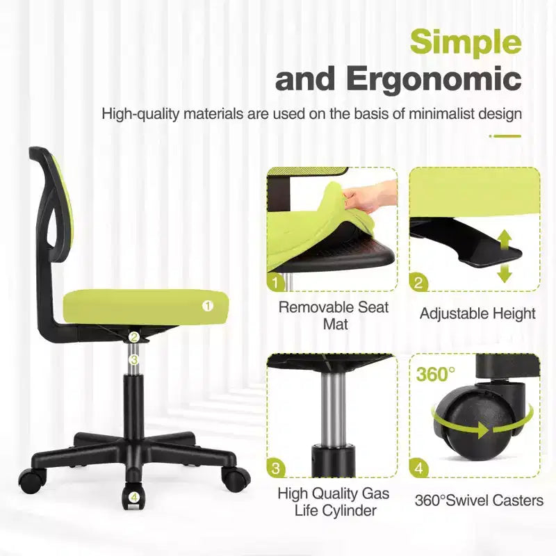 Asiento de trabajo ergonómico sin respaldo, con malla ventilada y movilidad con giro de 360°