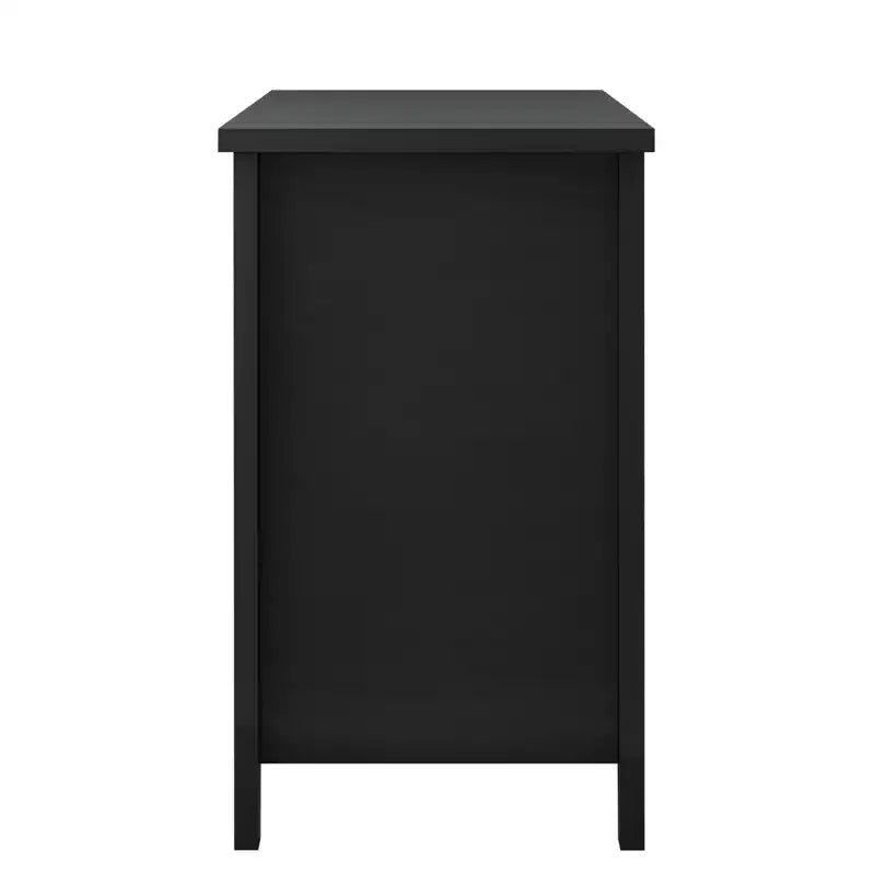 Commode en bois de bouleau bleu-gris avec poignées coquille