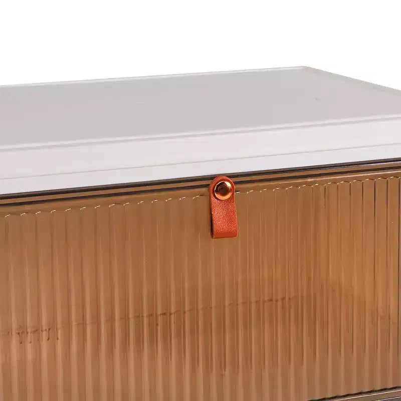 Bacs de rangement pliables à 3/4 niveaux, casiers à jouets en plastique, organisateur empilable pour vêtements avec roulettes verrouillables, blanc