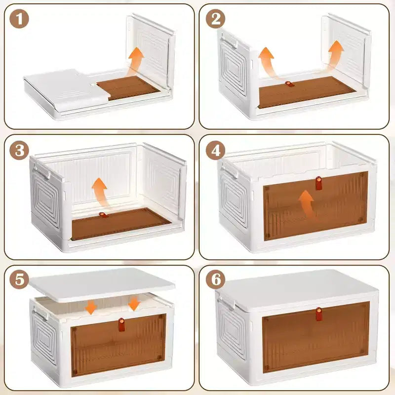 Bacs de rangement pliables à 3/4 niveaux, casiers à jouets en plastique, organisateur empilable pour vêtements avec roulettes verrouillables, blanc