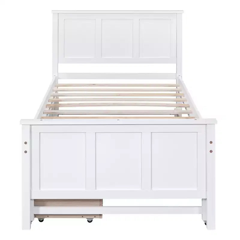 Einzelbett mit Plattformrahmen, Ausziehbett und Schubladen