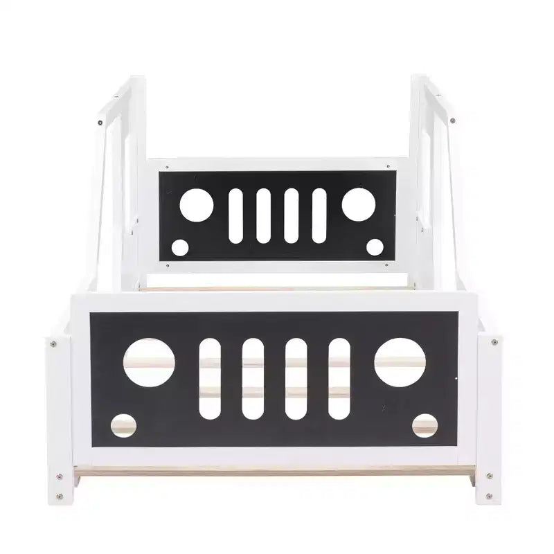 Lit plateforme classique en forme de voiture avec roues