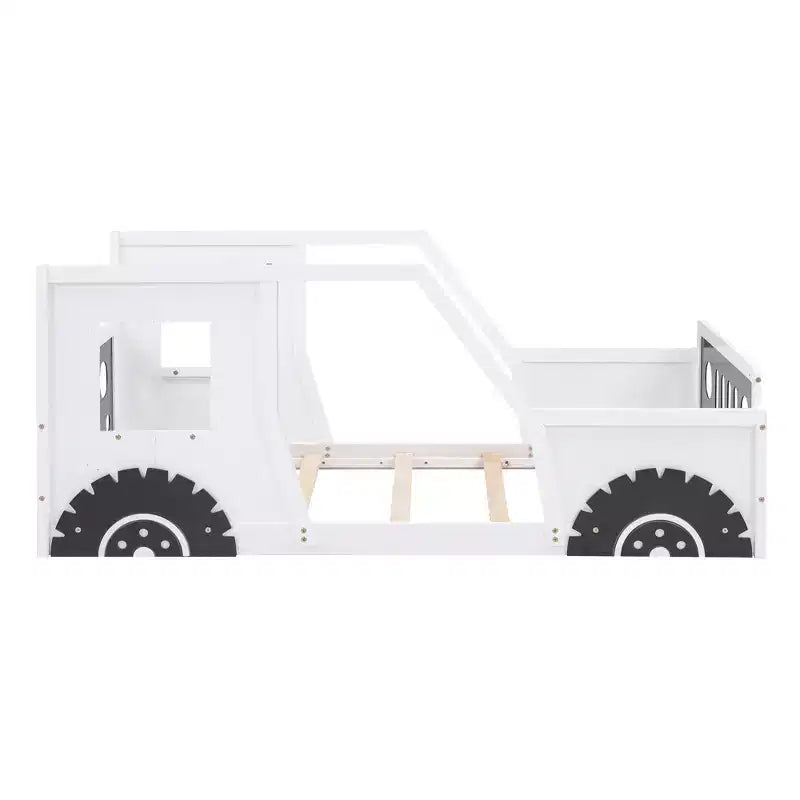 Lit plateforme classique en forme de voiture avec roues