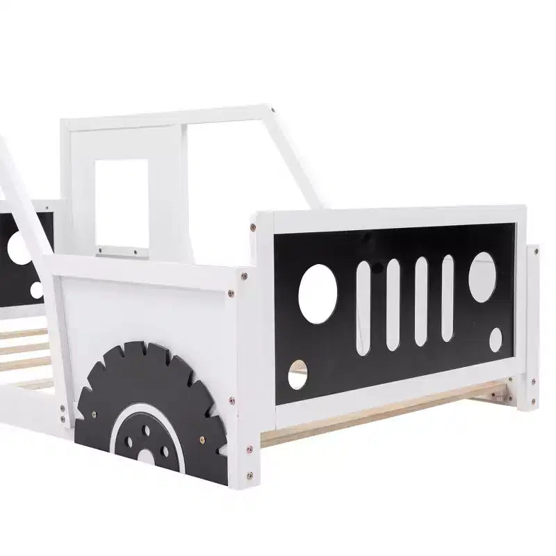 Lit plateforme classique en forme de voiture avec roues