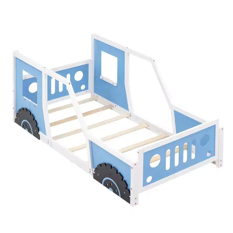 Lit plateforme classique en forme de voiture avec roues
