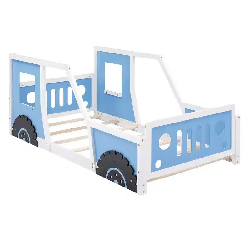 Lit plateforme classique en forme de voiture avec roues