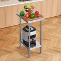 Table de préparation en acier inoxydable, 24 x 18 x 34 pouces, capacité de charge de 640 lbs, table de travail métallique robuste avec 3 hauteurs réglables