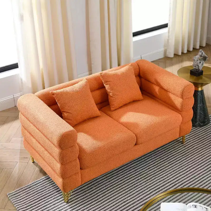 Sofá de dos plazas extragrande de 60 pulgadas, cómodo sofá de tela para la sala de estar—sofá de asiento profundo