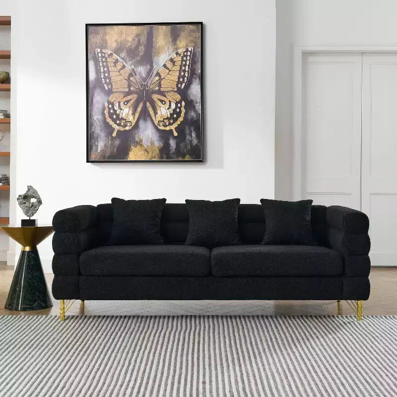 Sofa mit tiefer Sitzfläche — Komfortsofa Modell 81 (inklusive 3 Rückenkissen)