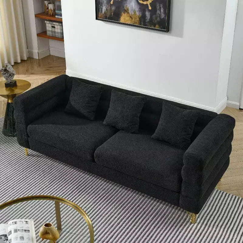 Sofa mit tiefer Sitzfläche — Komfortsofa Modell 81 (inklusive 3 Rückenkissen)