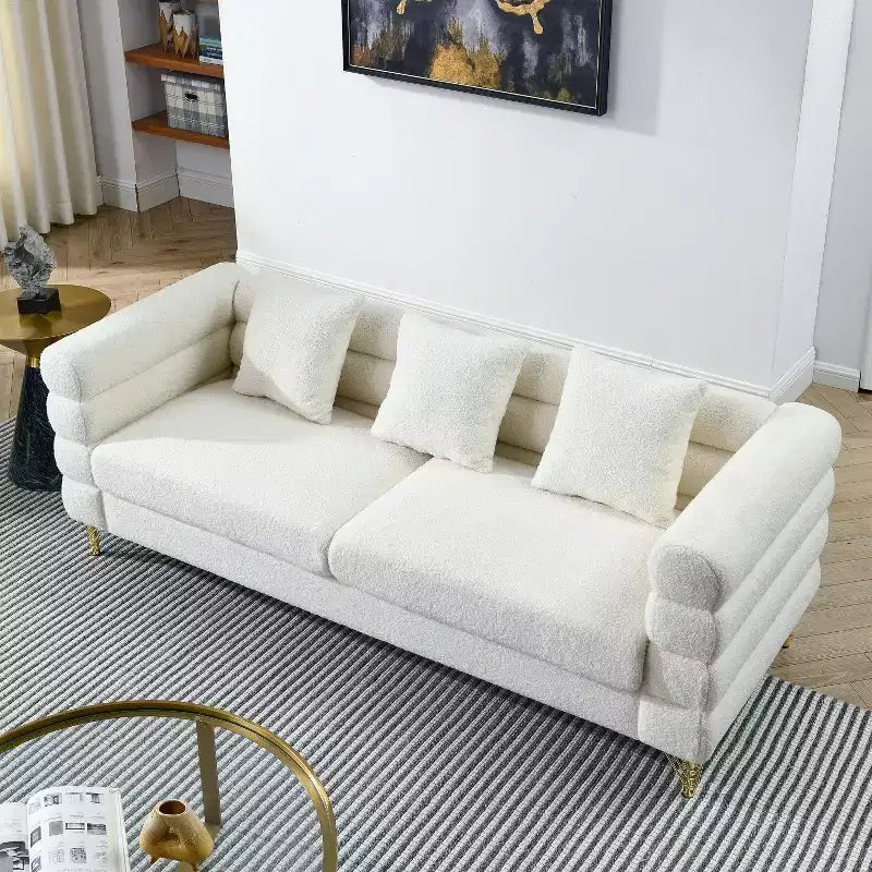 Sofa mit tiefer Sitzfläche — Komfortsofa Modell 81 (inklusive 3 Rückenkissen)