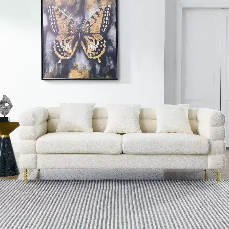 Sofa mit tiefer Sitzfläche — Komfortsofa Modell 81 (inklusive 3 Rückenkissen)
