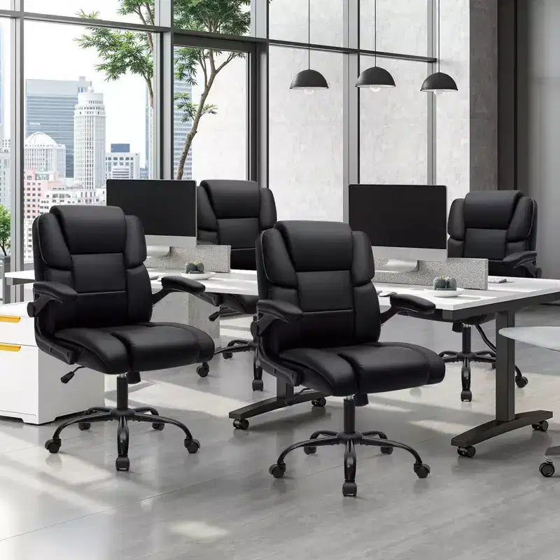 Fauteuil de bureau inclinable et ergonomique, avec accoudoirs rabattables, assise à ressorts ensachés, inclinaison et rangement caché
