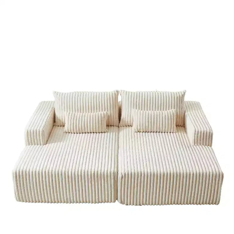 Sofá chaise longue extragrande de 87 pulgadas, no requiere montaje; sofá de dos plazas suave y cómodo como una nube, con respaldo ajustable y función de sofá cama.