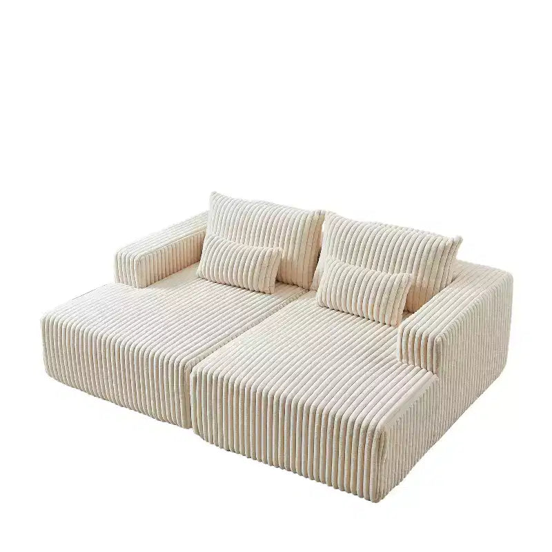 Sofá chaise longue extragrande de 87 pulgadas, no requiere montaje; sofá de dos plazas suave y cómodo como una nube, con respaldo ajustable y función de sofá cama.