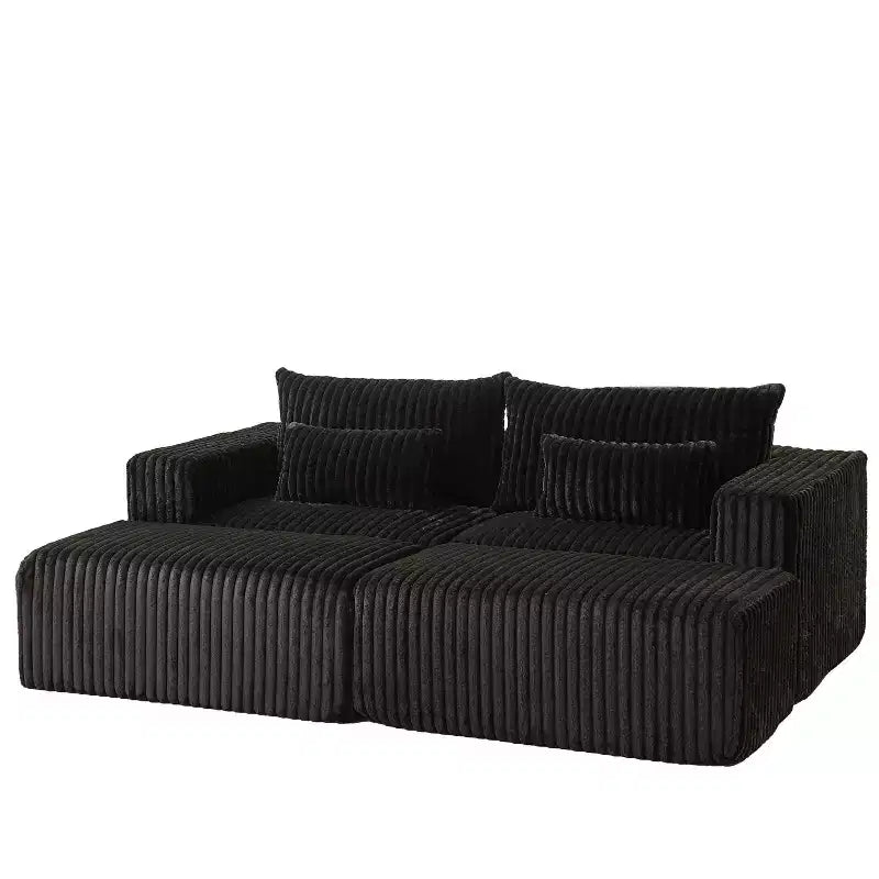 Sofá chaise longue extragrande de 87 pulgadas, no requiere montaje. Este cómodo sofá de dos plazas, suave como una nube, incluye dos otomanas móviles.