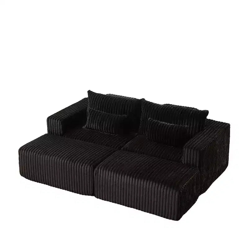 Extra großes Chaiselongue-Sofa mit 220,98 cm - kein Zusammenbau erforderlich. Dieses wolkenweiche, bequeme Zweisitzer-Sofa wird mit zwei verschiebbaren Hockern geliefert.