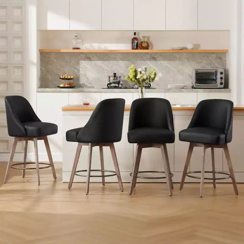 Tabourets de bar pivotants de 26'', hauteur comptoir, revêtement en similicuir PU et pieds robustes