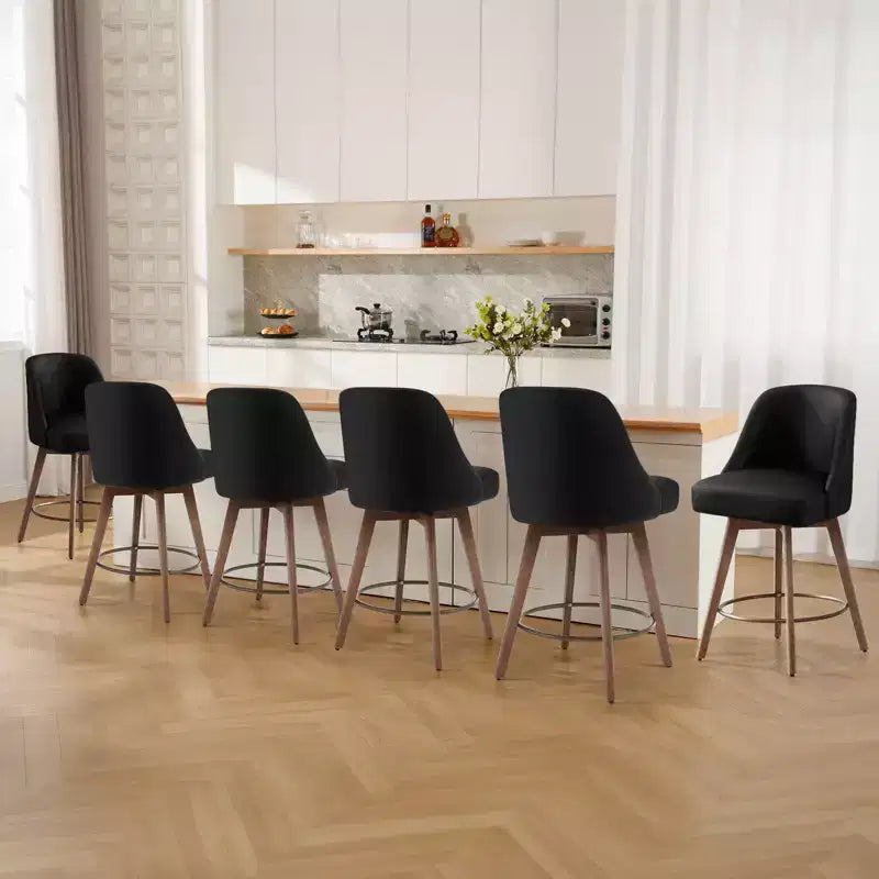 Tabourets de bar pivotants de 26'', hauteur comptoir, revêtement en similicuir PU et pieds robustes