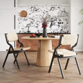 Lot de 2 chaises pliantes en bois noir/naturel pour la cuisine et la salle à manger