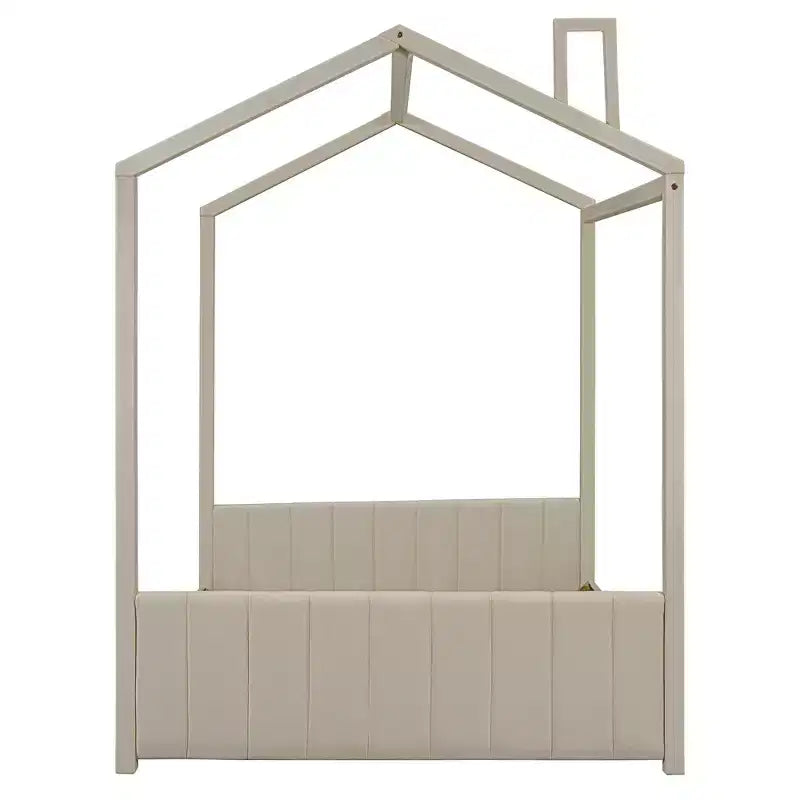 Lit cabane en velours, format deux places