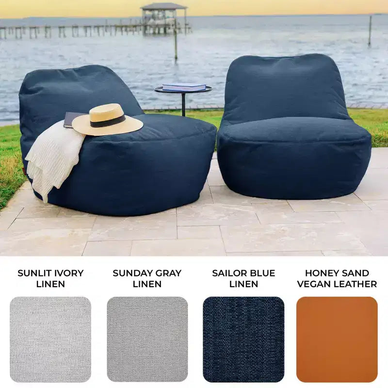 Chaise de terrasse légère, avec tissu de qualité supérieure et rembourrage confortable en billes.