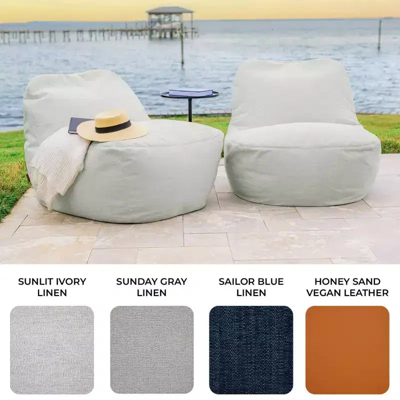Chaise de terrasse légère, avec tissu de qualité supérieure et rembourrage confortable en billes.