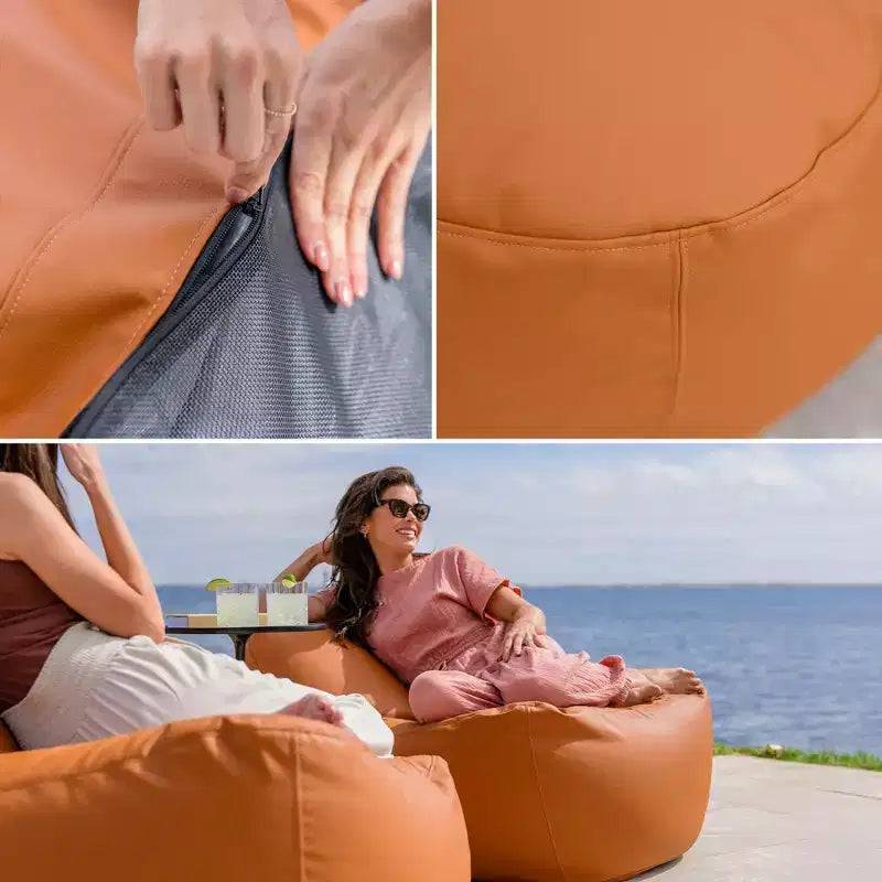 Chaise de terrasse légère, avec tissu de qualité supérieure et rembourrage confortable en billes.