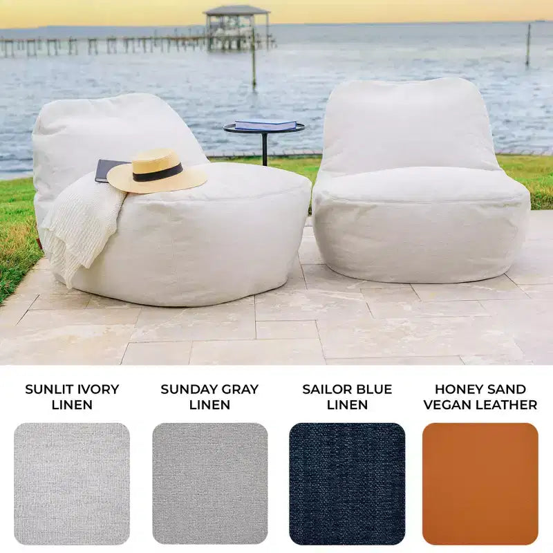 Chaise de terrasse légère, avec tissu de qualité supérieure et rembourrage confortable en billes.
