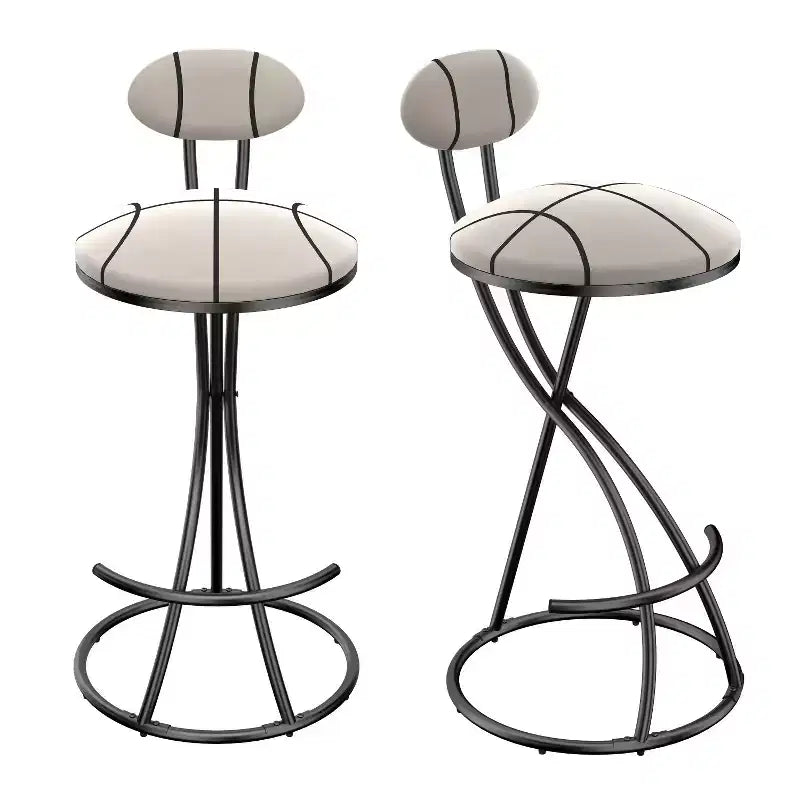 Tabourets de bar ronds modernes, chaises de comptoir recouvertes de velours pour salle à manger