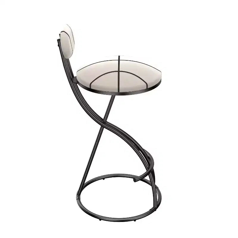 Tabourets de bar ronds modernes, chaises de comptoir recouvertes de velours pour salle à manger
