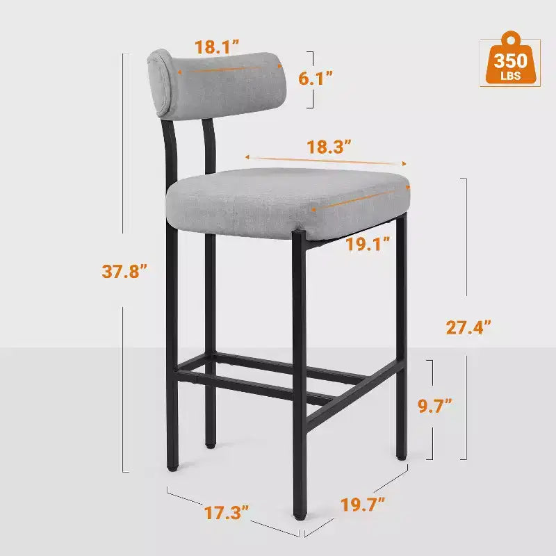 Tabourets de bar ronds modernes, chaises de comptoir recouvertes de velours pour salle à manger