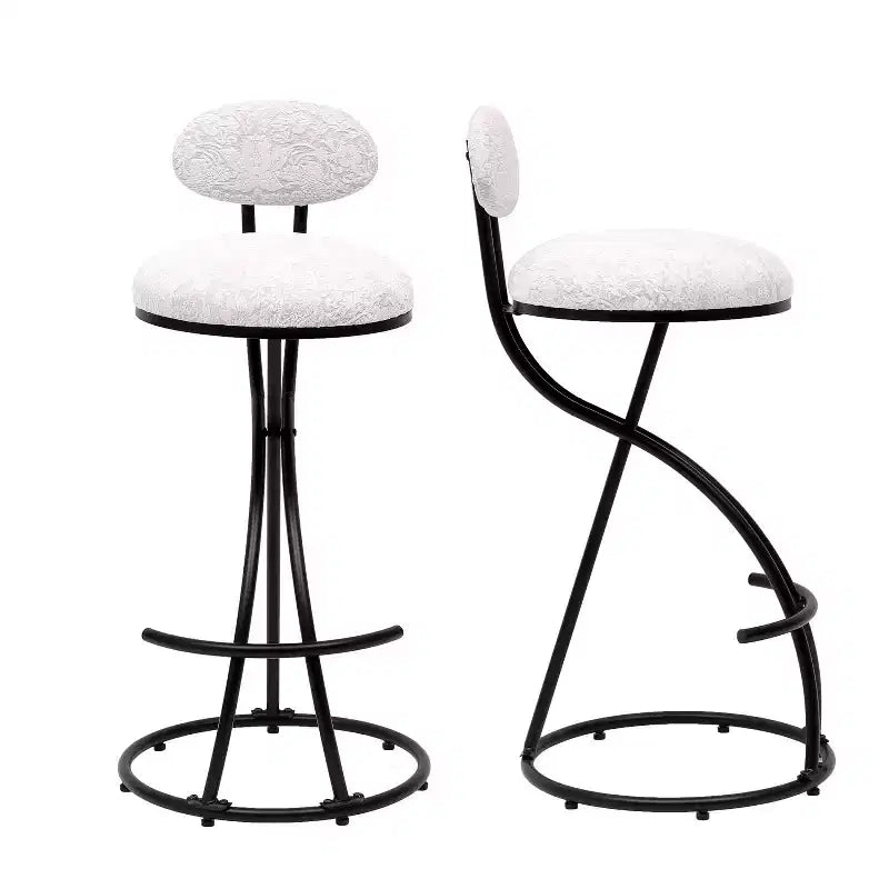 Tabourets de bar ronds modernes, chaises de comptoir recouvertes de velours pour salle à manger