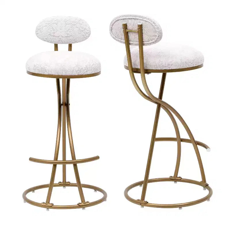 Tabourets de bar ronds modernes, chaises de comptoir recouvertes de velours pour salle à manger