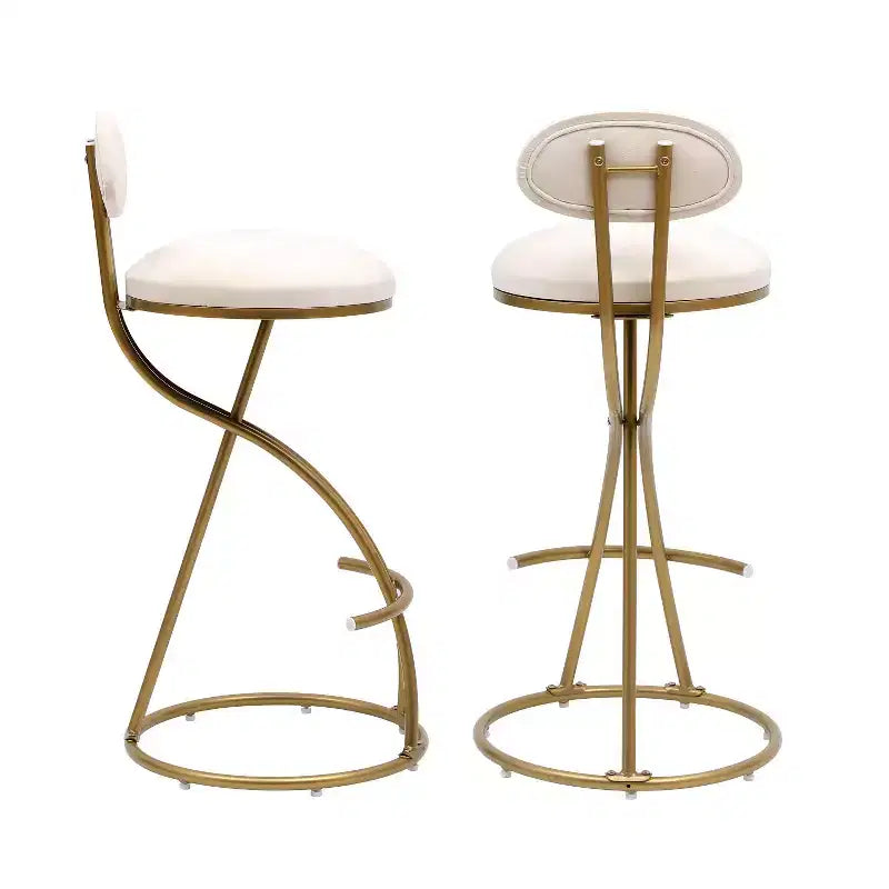 Tabourets de bar ronds modernes, chaises de comptoir recouvertes de velours pour salle à manger