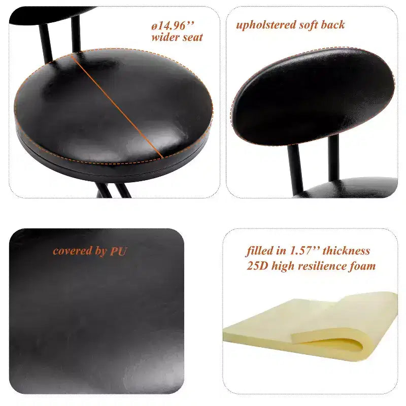 Tabourets de bar ronds modernes, chaises de comptoir recouvertes de velours pour salle à manger