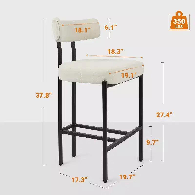 Tabourets de bar ronds modernes, chaises de comptoir recouvertes de velours pour salle à manger