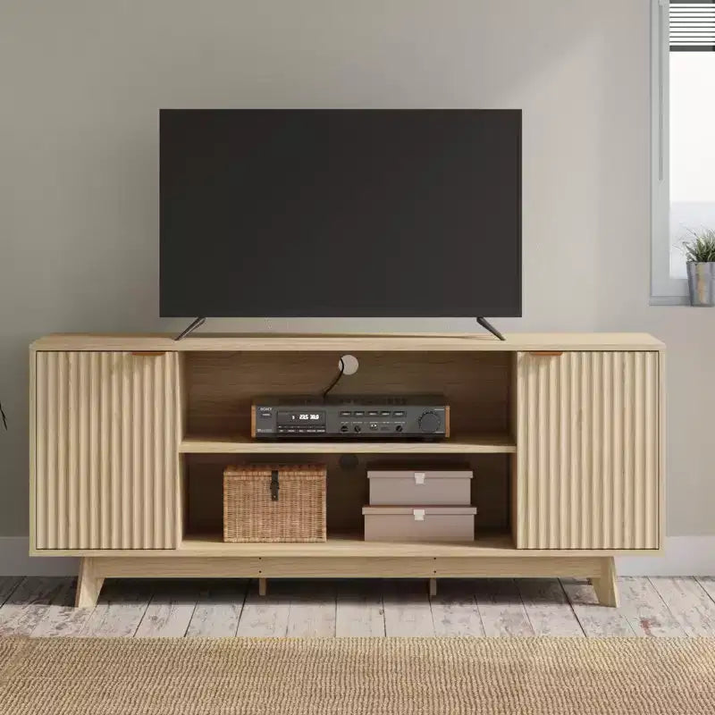 TV-Schrank mit 2 Türen und offenen Regalfächern