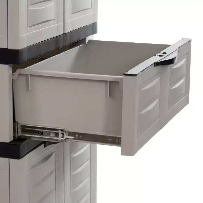 Armoire de rangement en plastique avec 2 étagères réglables et 1 tiroir