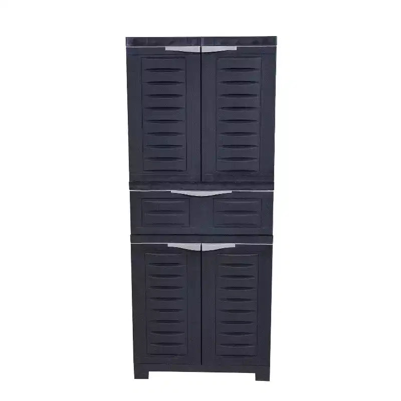 Armoire de rangement en plastique avec 2 étagères réglables et 1 tiroir