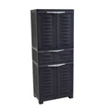 Armoire de rangement en plastique avec 2 étagères réglables et 1 tiroir