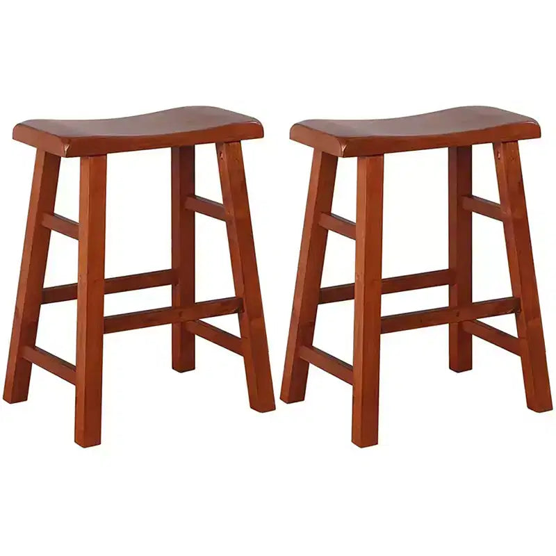 Robuste Barhocker aus Massivholz mit Sattelsitz, für Küchenarbeitsplatten, 24 Inches, 2er-Set