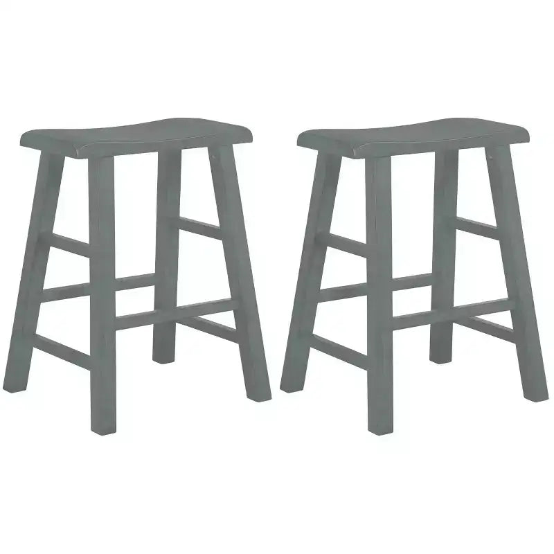 Robuste Barhocker aus Massivholz mit Sattelsitz, für Küchenarbeitsplatten, 24 Inches, 2er-Set
