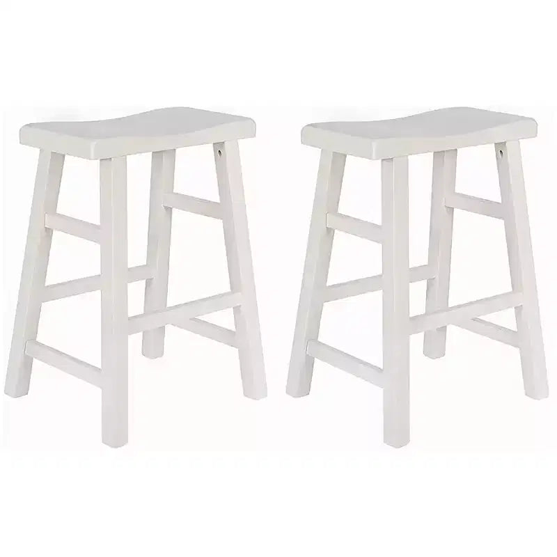 Robuste Barhocker aus Massivholz mit Sattelsitz, für Küchenarbeitsplatten, 24 Inches, 2er-Set