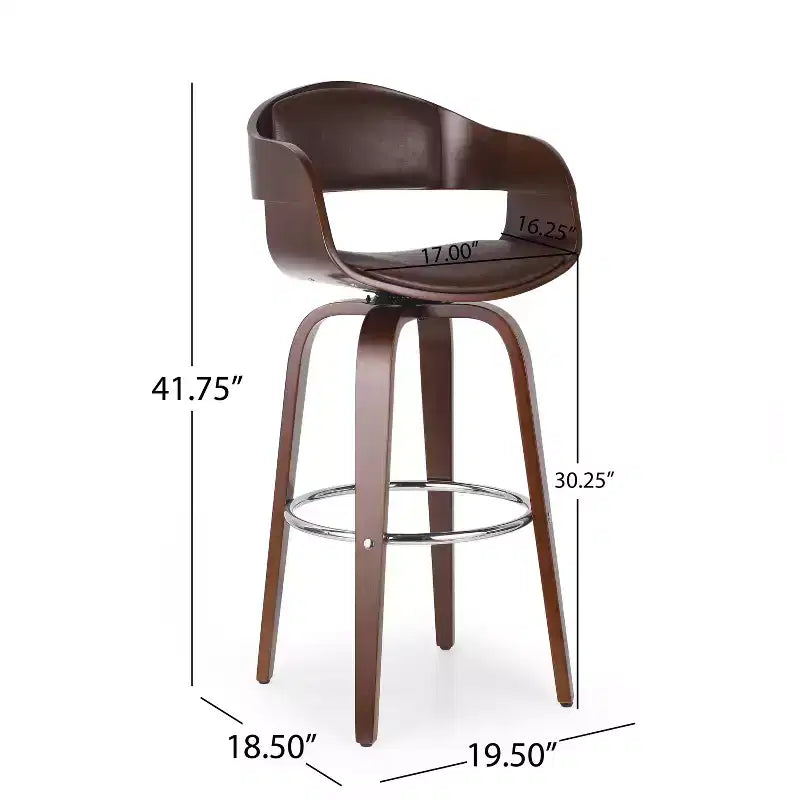Tabouret de bar/chaise de salle à manger/tabouret haut de cuisine pivotant à 360 degrés (noir et marron)