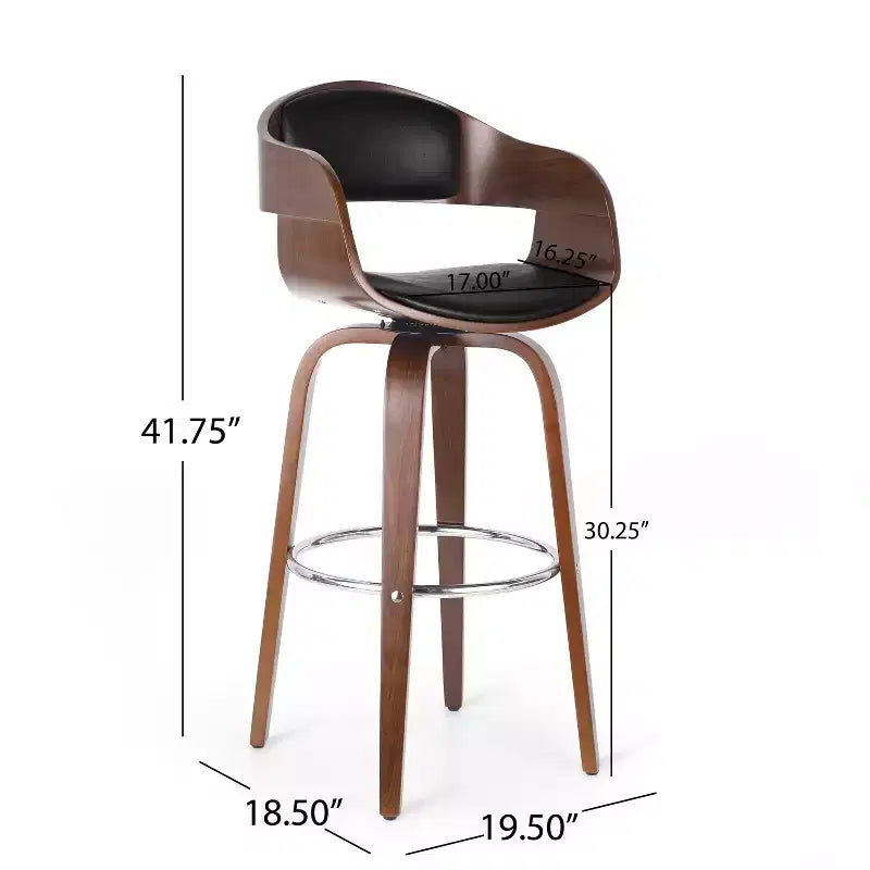Tabouret de bar/chaise de salle à manger/tabouret haut de cuisine pivotant à 360 degrés (noir et marron)