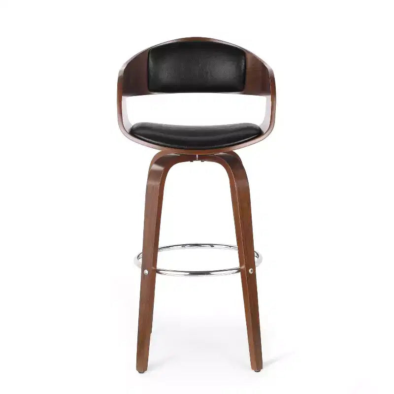 Um 360 Grad drehbarer Barhocker/Esszimmerstuhl/hoher Küchenhocker (Schwarz & Braun)