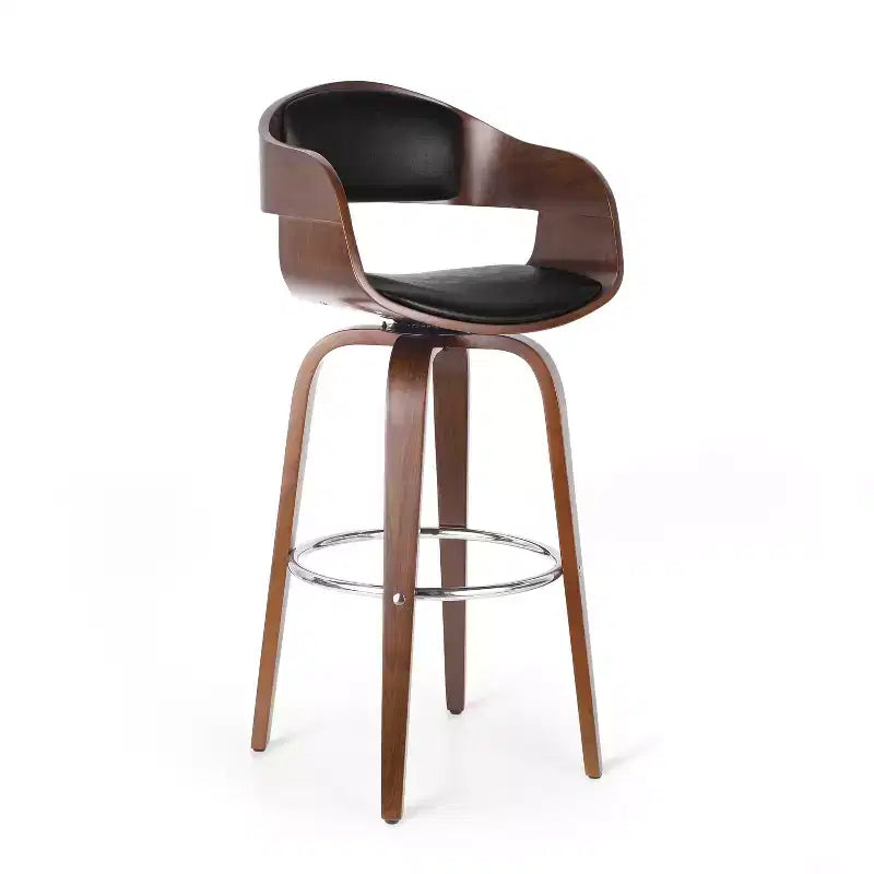Tabouret de bar/chaise de salle à manger/tabouret haut de cuisine pivotant à 360 degrés (noir et marron)