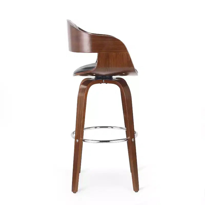 Um 360 Grad drehbarer Barhocker/Esszimmerstuhl/hoher Küchenhocker (Schwarz & Braun)
